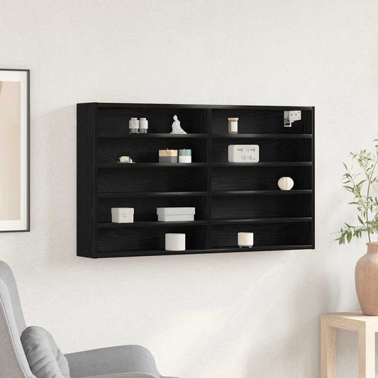 Vitrine Skap Svart Eik 100x15x58 cm Konstruert Tre