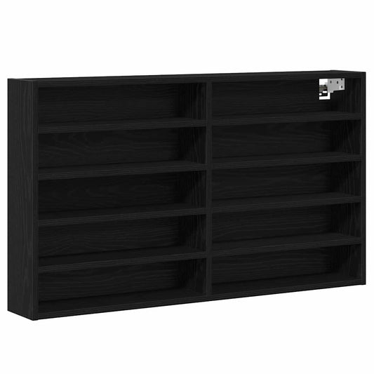 Vitrine Skap Svart Eik 100x15x58 cm Konstruert Tre