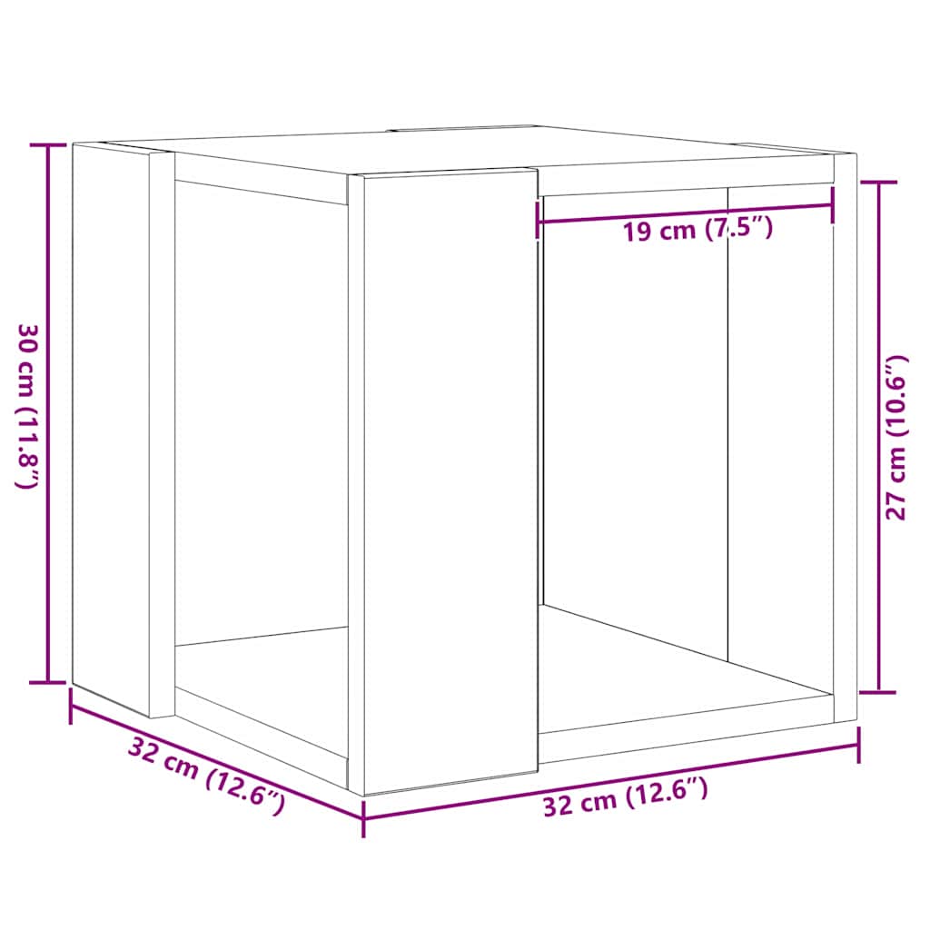 Kaffebord Gammelt Tre Solid Gjenbrukt Tre 32 x 32 x 30 cm