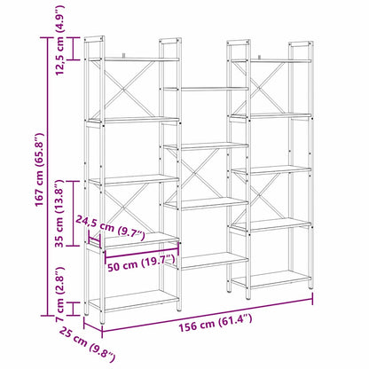 Bokhylle artisan eik 156 x 25 x 167.5 cm Konstruert tre