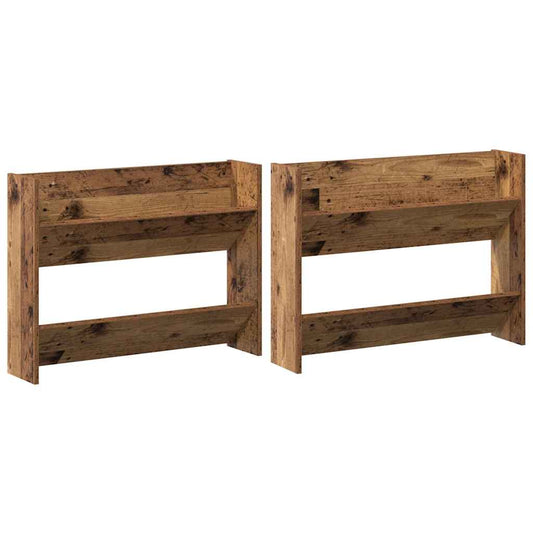 Veggsko skap 2 pcs Gammelt tre 60 x 18 x 60 cm Konstruert tre