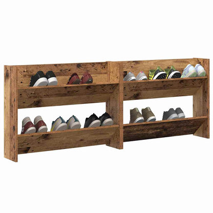 Veggsko skap 2 pcs Gammelt tre 60 x 18 x 60 cm Konstruert tre