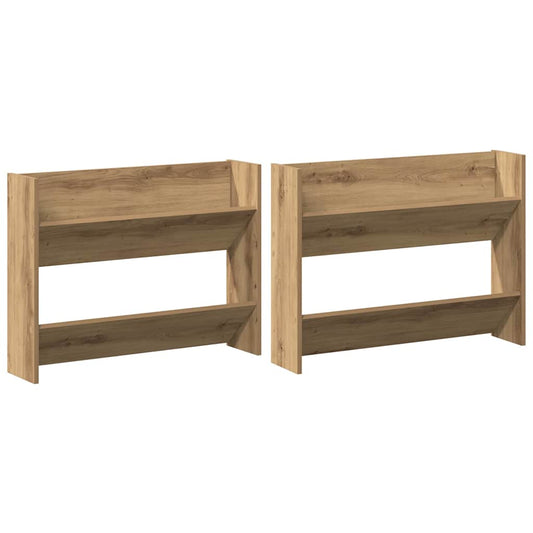 Veggsko skap 2 pcs artisan eik 60 x 18 x 60 cm Konstruert tre
