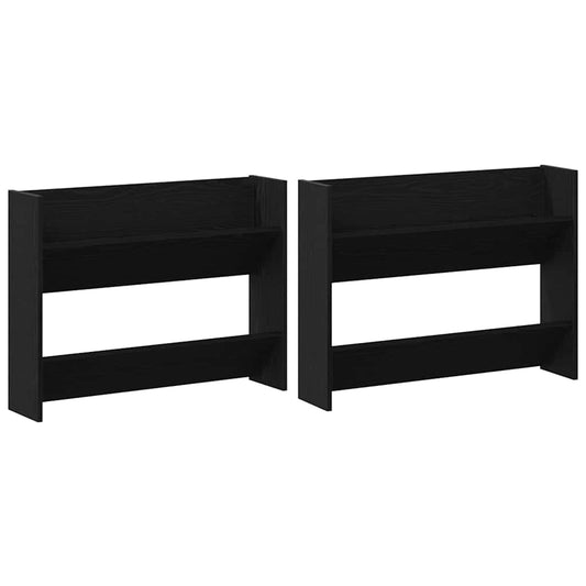 Veggsko skap 2 pcs Svart eik 60 x 18 x 60 cm Konstruert tre