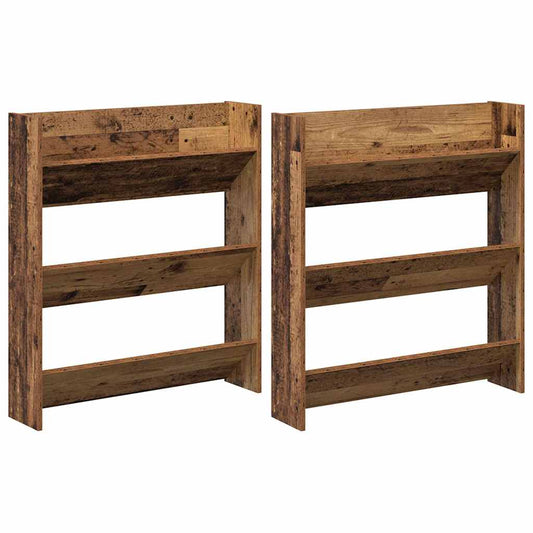 Veggsko skap 2 pcs Gammelt tre 60 x 18 x 60 cm Konstruert tre