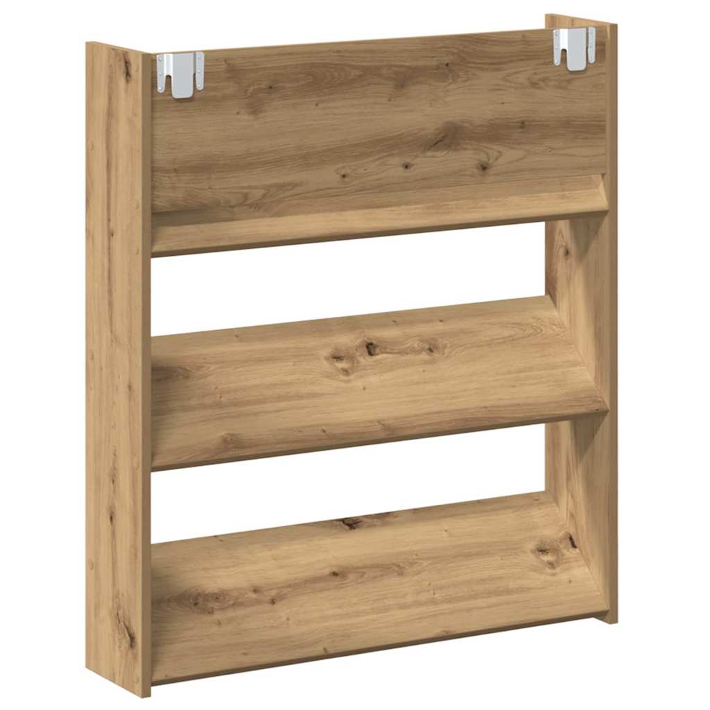 Veggsko skap 2 pcs artisan eik 60 x 18 x 60 cm Konstruert tre