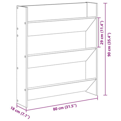 Veggsko skap 2 pcs artisan eik 60 x 18 x 60 cm Konstruert tre
