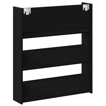 Veggsko skap 2 pcs Svart eik 60 x 18 x 60 cm Konstruert tre