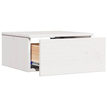Vegghengt nattebord med skuff Veggmontert 2 pcs Hvit 37 x 35 x 18.5 cm