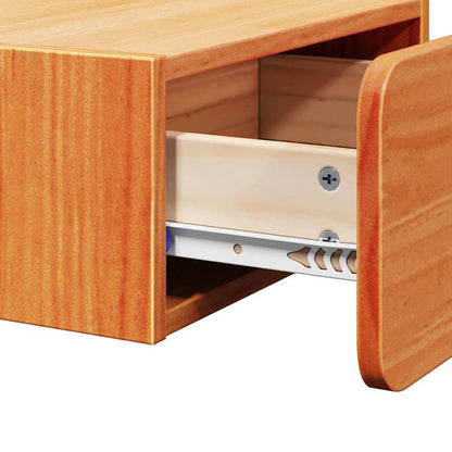 Vegghengt nattebord Voksbrun 39 x 34 x 16.5 cm Massiv furu tre