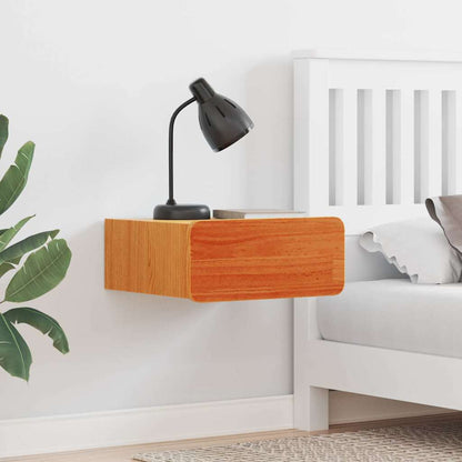 Vegghengt nattebord Voksbrun 39 x 34 x 16.5 cm Massiv furu tre
