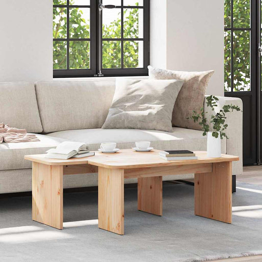 Kaffebord 2 pcs Naturlig 100 x 69 x 35.5 cm Massiv furu tre