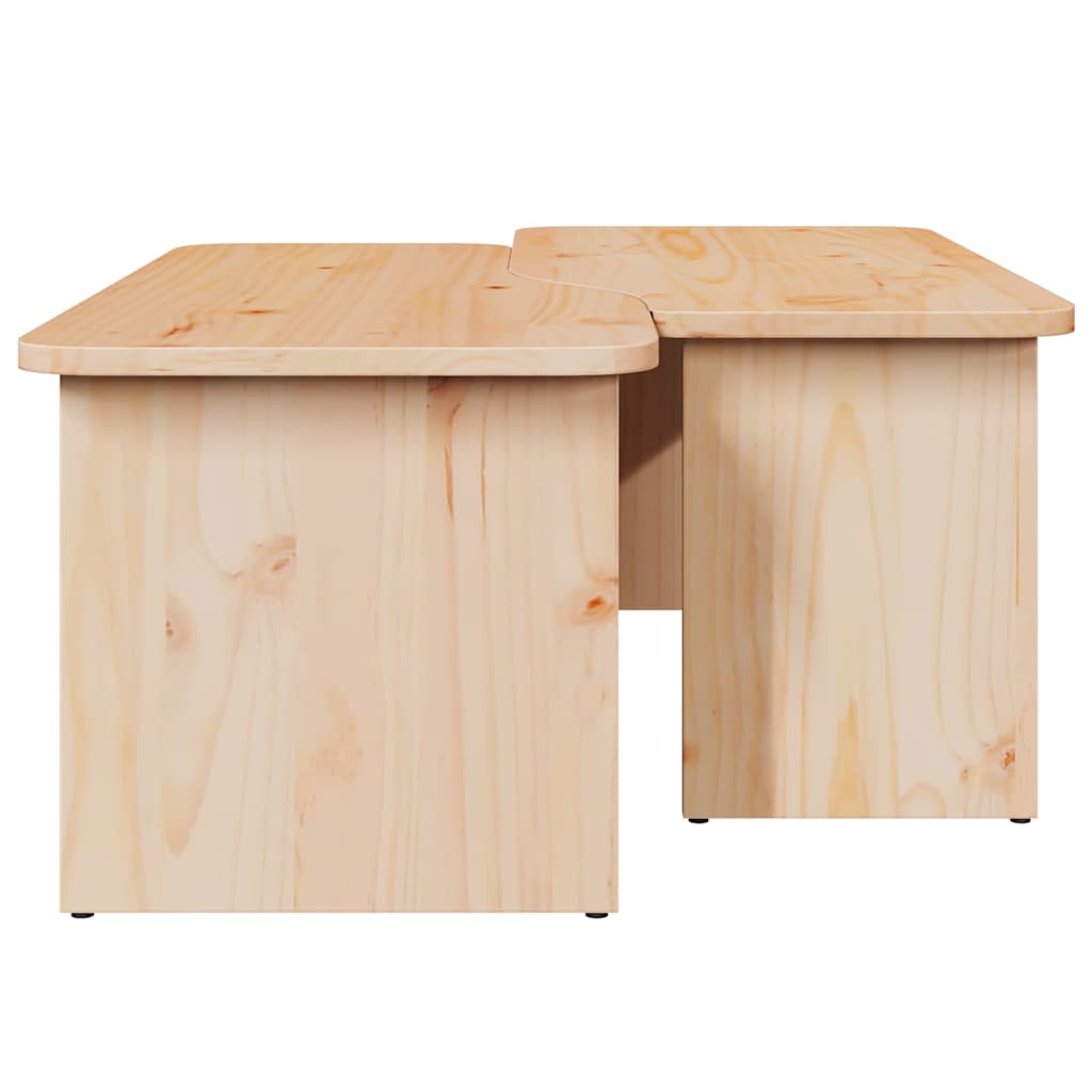 Kaffebord 2 pcs Naturlig 100 x 69 x 35.5 cm Massiv furu tre