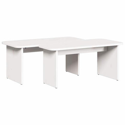 Kaffebord 2 pcs Hvit 100 x 69 x 35.5 cm Massiv furu tre