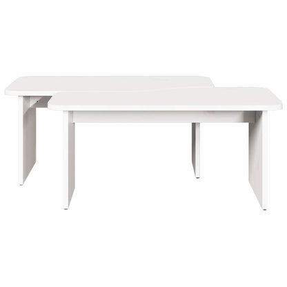Kaffebord 2 pcs Hvit 100 x 69 x 35.5 cm Massiv furu tre
