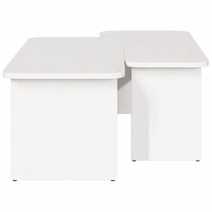 Kaffebord 2 pcs Hvit 100 x 69 x 35.5 cm Massiv furu tre