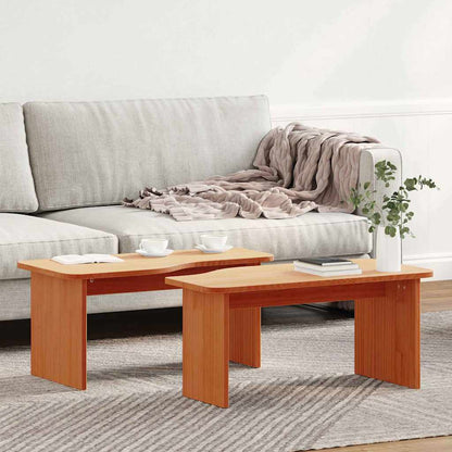 Kaffebord 2 pcs Voksbrun 100 x 69 x 35.5 cm Massiv furu tre