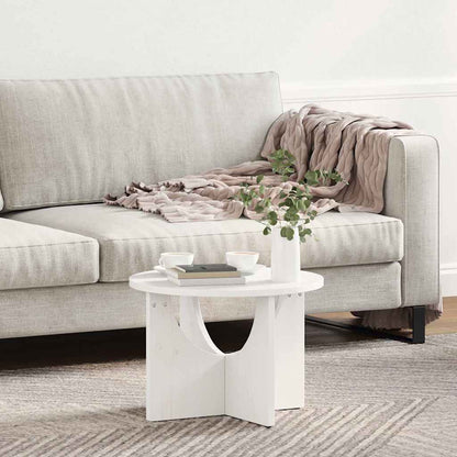 Kaffebord Hvit 50 x 50 x 35 cm Massiv furu tre