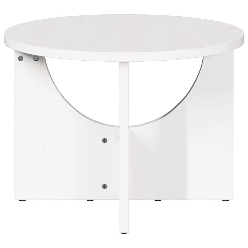 Kaffebord Hvit 50 x 50 x 35 cm Massiv furu tre