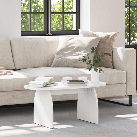 Kaffebord Hvit 80 x 40 x 35 cm Massiv furu tre