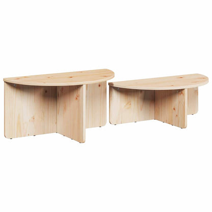 Kaffebord 2 pcs Naturlig 79 x 39.5 x 40 cm Massiv furu tre