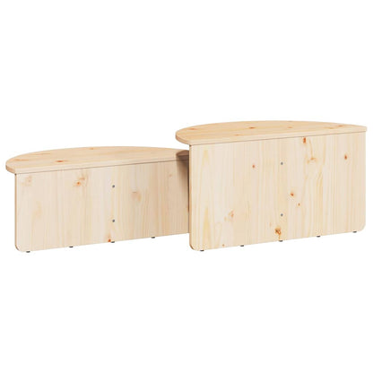 Kaffebord 2 pcs Naturlig 79 x 39.5 x 40 cm Massiv furu tre