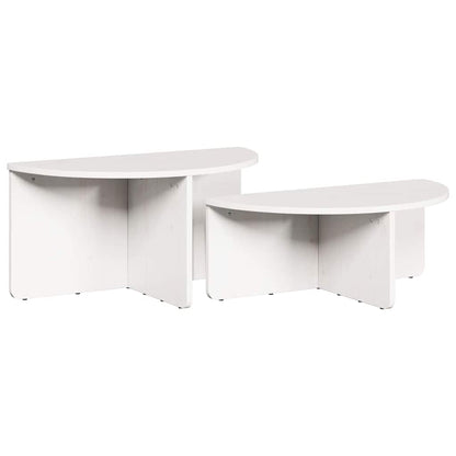 Kaffebord 2 pcs Hvit 79 x 39.5 x 40 cm Massiv furu tre