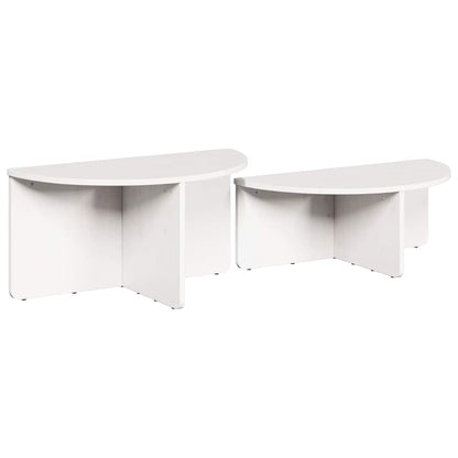Kaffebord 2 pcs Hvit 79 x 39.5 x 40 cm Massiv furu tre