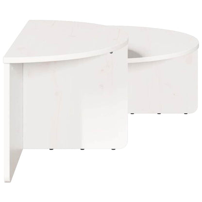 Kaffebord 2 pcs Hvit 79 x 39.5 x 40 cm Massiv furu tre