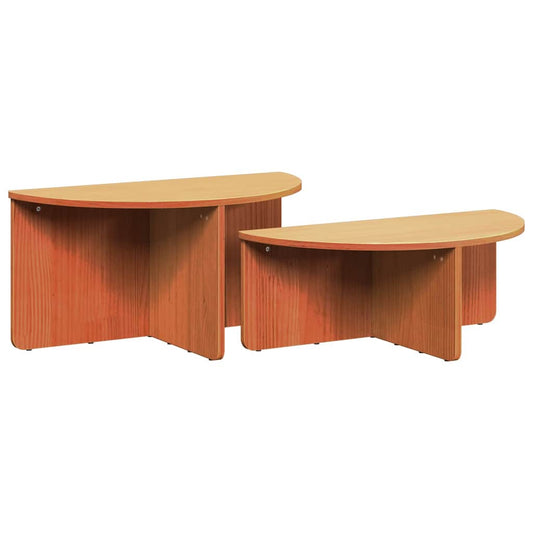 Kaffebord 2 pcs Voksbrun 79 x 39.5 x 40 cm Massiv furu tre