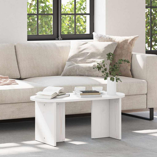 Kaffebord Hvit 80 x 39.5 x 35 cm Massiv furu tre
