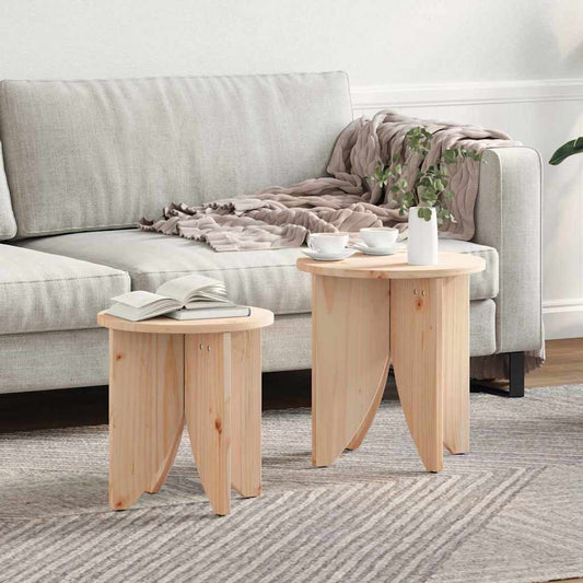 Kaffebord 2 pcs Naturlig 41,5 x 41,5 x 44 cm Heltre furu