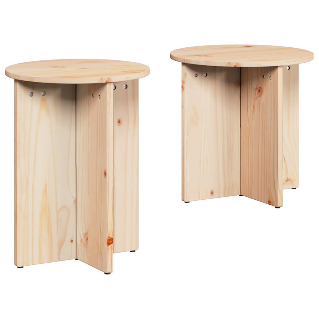 Kaffebord 2 pcs Naturlig 41,5 x 41,5 x 41 cm Massiv furu tre
