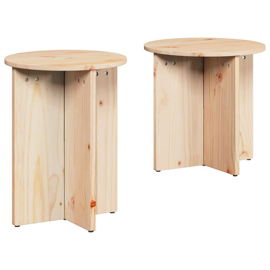 Kaffebord 2 pcs Naturlig 41,5 x 41,5 x 41 cm Massiv furu tre