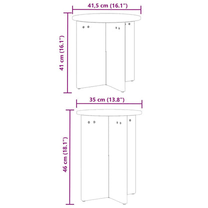 Kaffebord 2 pcs Naturlig 41,5 x 41,5 x 41 cm Massiv furu tre