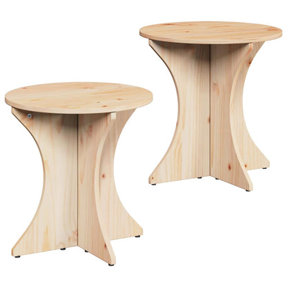 Kaffebord 2 pcs Naturlig 46 x 46 x 47 cm Massiv furu tre