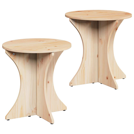 Kaffebord 2 pcs Naturlig 46 x 46 x 47 cm Massiv furu tre