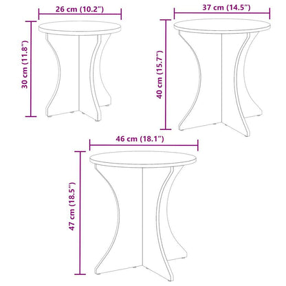 Kaffebord 3 pcs Naturlig 46 x 46 x 47 cm Massiv furu tre