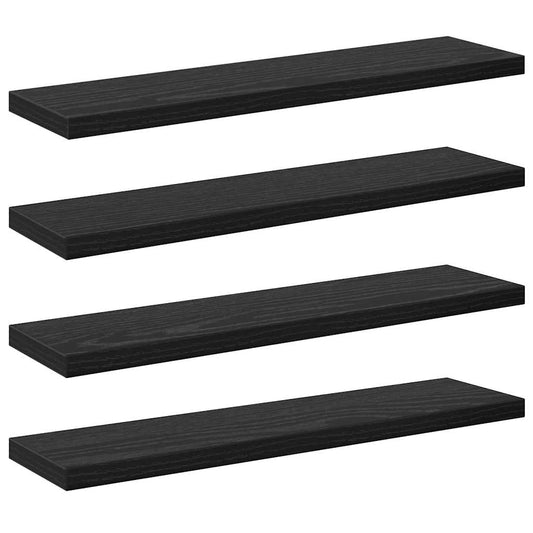 Bokhyllestplater 4 stk i Svart Eik, 40x10x1,5 cm, Laget av Tre
