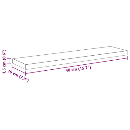 Bokhyllestplater 4 stk i Svart Eik, 40x10x1,5 cm, Laget av Tre