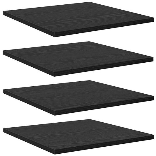Bokhyller - 4 stk, svart eik, 40x40x1.5 cm, laget av konstruert tre.
