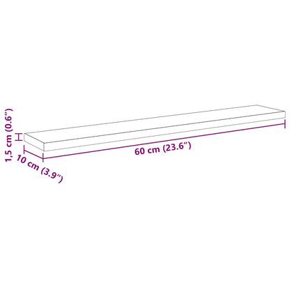 Bokhyller - 4 pakke i svart eik, 60x10x1.5 cm - Laget av konstruert tre