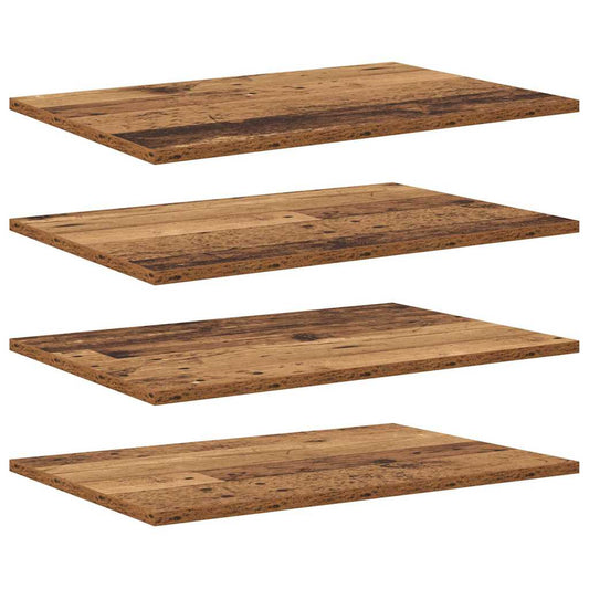 Bokhylle Bord med hylle med lagring 4 pcs Brun 100 x 40 x 1.5cm Sponplate