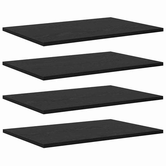 Bokhylle Bord med hylle 4 pcs Svart 100 x 40 x 1.5cm Sponplate