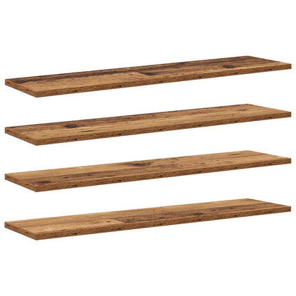 Bokhylle Bord med hylle med lagring 4 pcs Brun 100 x 40 x 1.5cm Sponplate