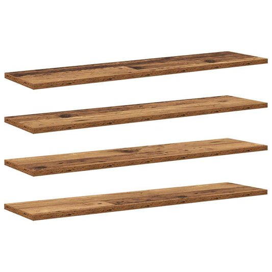 Bokhylle Bord med hylle med lagring 4 pcs Brun 100 x 40 x 1.5cm Sponplate