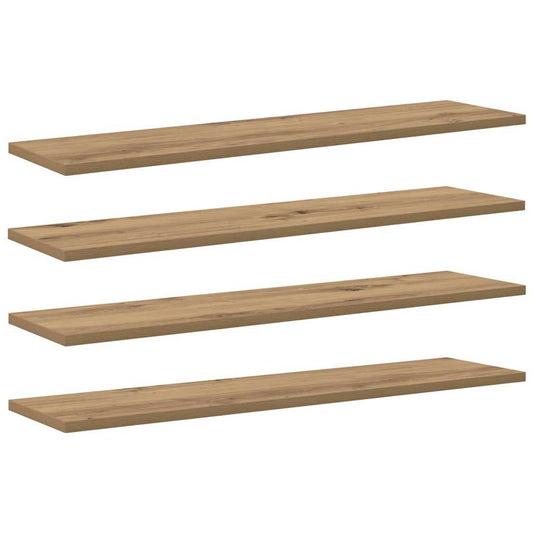 Bokhylle Bord med hylle med lagring 4 pcs Brun 100 x 40 x 1.5cm Sponplate