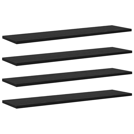 Bokhylle Bord med hylle 4 pcs Svart 100 x 40 x 1.5cm Sponplate