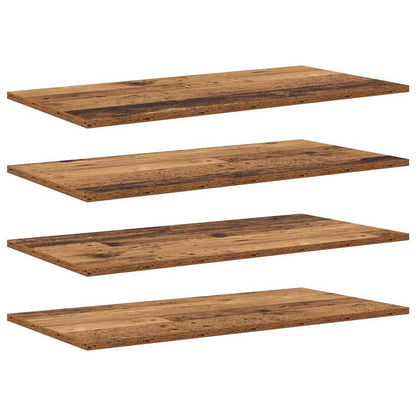 Bokhylle Bord med hylle med lagring 4 pcs Brun 100 x 40 x 1.5cm Sponplate