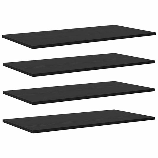 Bokhylle Bord med hylle 4 pcs Svart 100 x 40 x 1.5cm Sponplate